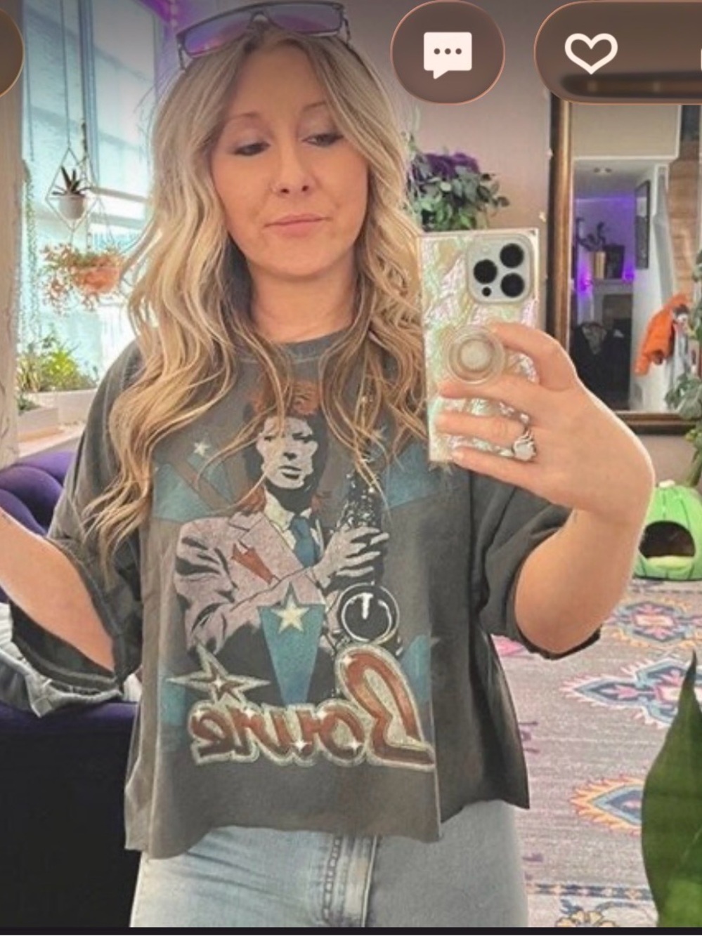Vintage-Style Graphic Tee with Retro Band Art